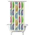 thumbnail image 1 of Boho Retro Earthy Shower Curtain 36x72 Inches Quick-Dry Polyester Curtain with Plastic Hooks Tribal Aesthetic Style, 1 of 5