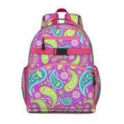 Boho Retro Ethnic Paisley Ornament Toddler Backpack Adjustable Shoulder Straps Chest Strap Lightweight Durable School Backpack