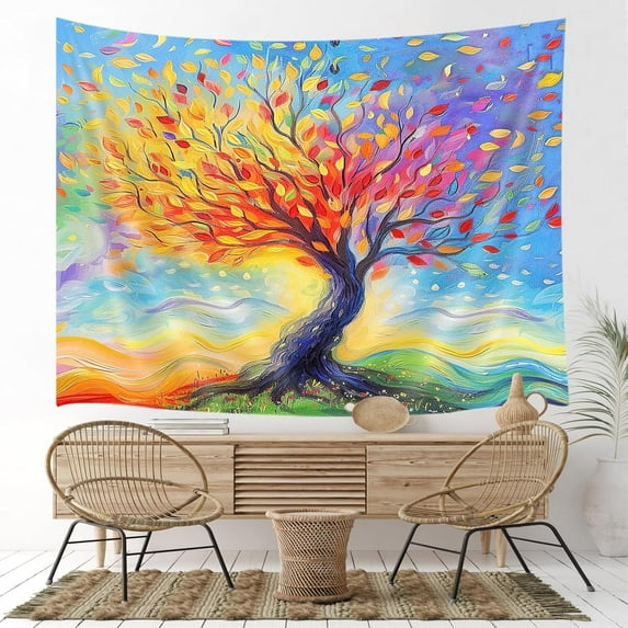 Boho Retro Floral and Butterfly Moon Tapestry, Vintage Dark Tapestry Sun Flower Black Starry Sky Decor Tapestry, Art Aesthetics Night Landscape Garden Tapestry Wall Hanging for Bedroom, 60X40IN