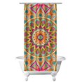 thumbnail image 1 of Boho Retro Floral Curtain 36x72, Quick-Dry Polyester with Plastic Rings, Cute White Daisy Bloom for Aesthetic Bathrooms, 1 of 5