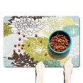 thumbnail image 1 of Boho Retro Floral Pet Feeding Mat-Absorbent Pet Placemat for Food and Water Bowl, with Waterproof Rubber Backing, Quick Dry Water Dispenser Mat for Dog and Cat (16"x24"), 1 of 7