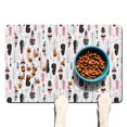thumbnail image 1 of Boho Retro Floral Pet Feeding Mat-Absorbent Pet Placemat for Food and Water Bowl, with Waterproof Rubber Backing, Quick Dry Water Dispenser Mat for Dog and Cat (16"x24"), 1 of 4