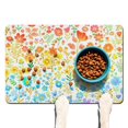 thumbnail image 1 of Boho Retro Floral Pet Feeding Mat-Absorbent Pet Placemat for Food and Water Bowl, with Waterproof Rubber Backing, Quick Dry Water Dispenser Mat for Dog and Cat (16"x24"), 1 of 7