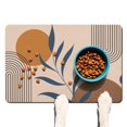 thumbnail image 1 of Boho Retro Floral Pet Feeding Mat-Absorbent Pet Placemat for Food and Water Bowl, with Waterproof Rubber Backing, Quick Dry Water Dispenser Mat for Dog and Cat (16"x24"), 1 of 6