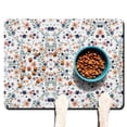 thumbnail image 1 of Boho Retro Floral Pet Feeding Mat-Abstract Art Geometric Absorbent Pet Placemat for Food and Water Bowl, with Waterproof Rubber Backing, Quick Dry Water Dispenser Mat for Dog and Cat (24"x32"), 1 of 4