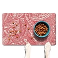 thumbnail image 1 of Boho Retro Floral Pet Feeding Mat-Abstract Art Pattern Absorbent Pet Placemat for Food and Water Bowl, with Waterproof Rubber Backing, Quick Dry Water Dispenser Mat for Dog and Cat (12"x20"), 1 of 6