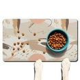 thumbnail image 1 of Boho Retro Floral Pet Feeding Mat-Abstract Art Pattern Absorbent Pet Placemat for Food and Water Bowl, with Waterproof Rubber Backing, Quick Dry Water Dispenser Mat for Dog and Cat (17"x30"), 1 of 7