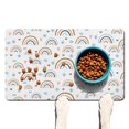 thumbnail image 1 of Boho Retro Floral Pet Feeding Mat-Abstract Art Pattern Absorbent Pet Placemat for Food and Water Bowl, with Waterproof Rubber Backing, Quick Dry Water Dispenser Mat for Dog and Cat (12"x20"), 1 of 7