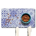 thumbnail image 1 of Boho Retro Floral Pet Feeding Mat-Abstract Art Pattern Absorbent Pet Placemat for Food and Water Bowl, with Waterproof Rubber Backing, Quick Dry Water Dispenser Mat for Dog and Cat (17"x30"), 1 of 7