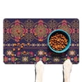 thumbnail image 1 of Boho Retro Floral Pet Feeding Mat-Abstract Art Pattern Absorbent Pet Placemat for Food and Water Bowl, with Waterproof Rubber Backing, Quick Dry Water Dispenser Mat for Dog and Cat (12"x20"), 1 of 3