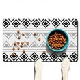 thumbnail image 1 of Boho Retro Floral Pet Feeding Mat-Abstract Art Pattern Absorbent Pet Placemat for Food and Water Bowl, with Waterproof Rubber Backing, Quick Dry Water Dispenser Mat for Dog and Cat (17"x30"), 1 of 7