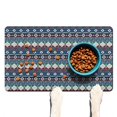 thumbnail image 1 of Boho Retro Floral Pet Feeding Mat-Abstract Art Pattern Absorbent Pet Placemat for Food and Water Bowl, with Waterproof Rubber Backing, Quick Dry Water Dispenser Mat for Dog and Cat (12"x20"), 1 of 7