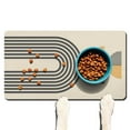 thumbnail image 1 of Boho Retro Floral Pet Feeding Mat-Abstract Art Pattern Absorbent Pet Placemat for Food and Water Bowl, with Waterproof Rubber Backing, Quick Dry Water Dispenser Mat for Dog and Cat (17"x30"), 1 of 7