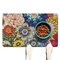 thumbnail image 1 of Boho Retro Floral Pet Feeding Mat-Abstract Art Pattern Absorbent Pet Placemat for Food and Water Bowl, with Waterproof Rubber Backing, Quick Dry Water Dispenser Mat for Dog and Cat (12"x20"), 1 of 6