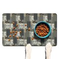 thumbnail image 1 of Boho Retro Floral Pet Feeding Mat-Abstract Art Pattern Absorbent Pet Placemat for Food and Water Bowl, with Waterproof Rubber Backing, Quick Dry Water Dispenser Mat for Dog and Cat (12"x20"), 1 of 7