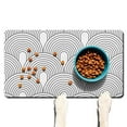 thumbnail image 1 of Boho Retro Floral Pet Feeding Mat-Abstract Art Pattern Absorbent Pet Placemat for Food and Water Bowl, with Waterproof Rubber Backing, Quick Dry Water Dispenser Mat for Dog and Cat (17"x30"), 1 of 7