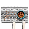 thumbnail image 1 of Boho Retro Floral Pet Feeding Mat-Abstract Art Pattern Absorbent Pet Placemat for Food and Water Bowl, with Waterproof Rubber Backing, Quick Dry Water Dispenser Mat for Dog and Cat (12"x20"), 1 of 5