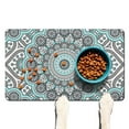 thumbnail image 1 of Boho Retro Floral Pet Feeding Mat-Abstract Art Pattern Absorbent Pet Placemat for Food and Water Bowl, with Waterproof Rubber Backing, Quick Dry Water Dispenser Mat for Dog and Cat (12"x20"), 1 of 2
