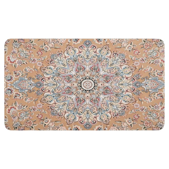 Boho Retro Light Orange Carpet Door Mat 30 X 17 Inch Welcome Doormat Indoor Outdoor Entrance Floor Mat Non Slip Spring Summer Decor Rubber Mats