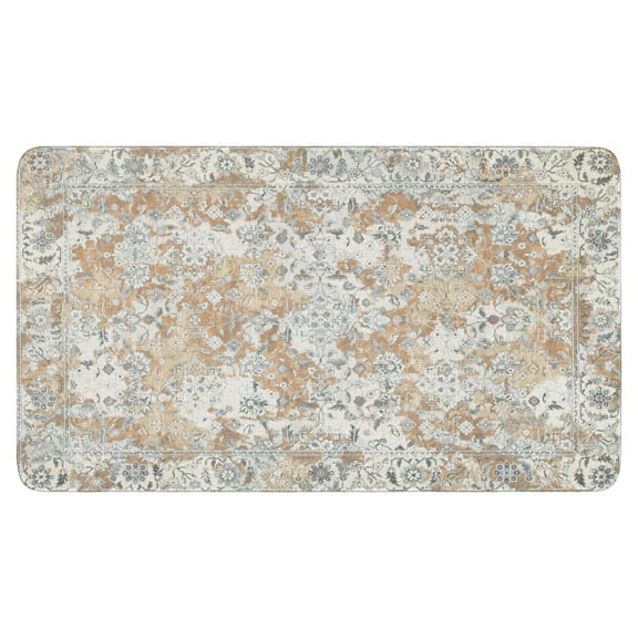 Boho Retro Light Orange Carpet Door Mat 30 X 17 Inch Welcome Doormat Indoor Outdoor Entrance Floor Mat Non Slip Spring Summer Decor Rubber Mats