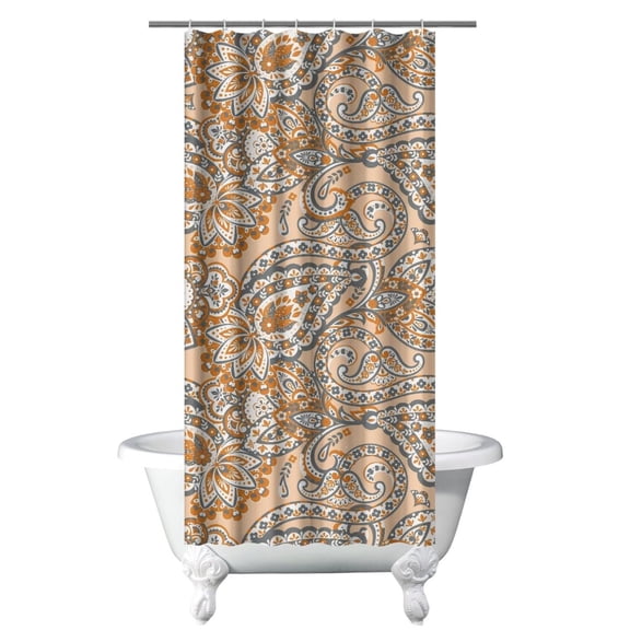 Boho Retro Shower Curtain 36" x 72" Fade-Resistant Mandala Pattern Waterproof Bathroom Curtain Rustic Elegant Hotel Style