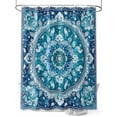 thumbnail image 1 of Boho Retro Shower Curtain, Ethnic Tribal Floral Pattern Bathroom Decor Curtains Set with Hooks, Turquoise Teal Waterproof Fabric Home Accessories， 72 X 84 Inch Extra Long, 1 of 6