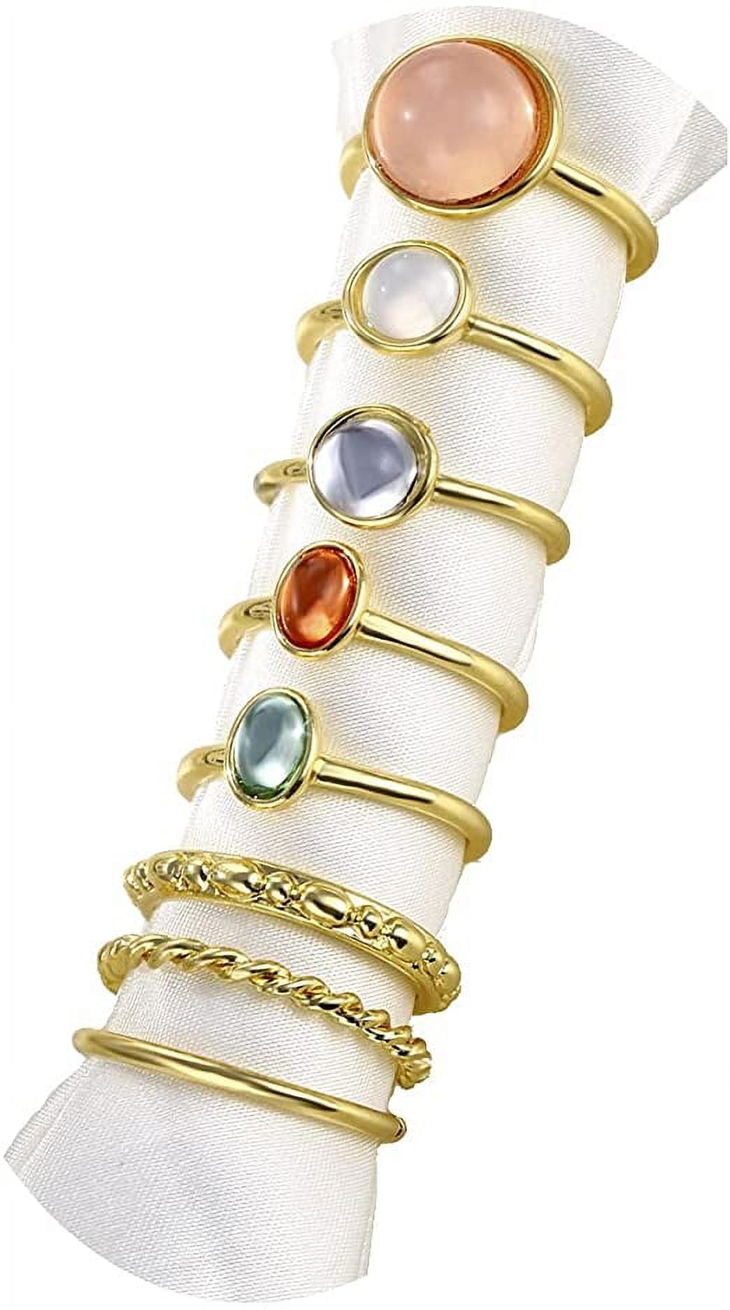 Boho Retro Stackable Rings Sets for Teen Girls Women Peak Sea Wave Compass Turquoise Rhinestone Knuckle Joint Finger Kunckle Nail Ring Sets Walmart