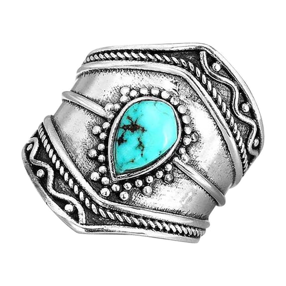 Boho Ring for Women Vintage Retro Ring Men and Women Rings Jewelry Engagement Rings Gemstone Middle Finger Rings Engraved Silver Rhinestone Rings wedding Band Ring Anniversary gifts #04 Silver,10