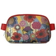 thumbnail image 1 of Boho Romantic Fanny Pack – Floral Waist Bag with Vintage Wildflowers, Cute Butterflies & Tropical Leaves, 1 of 4