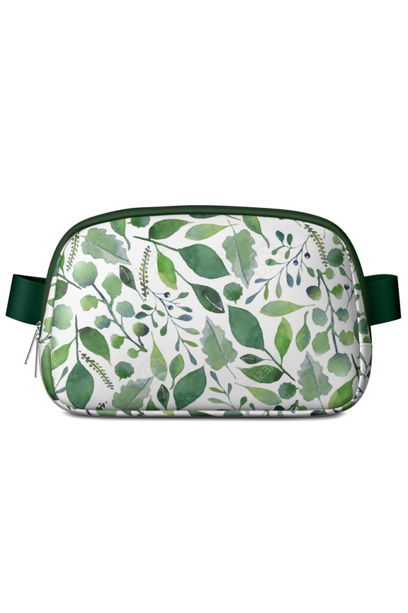 Boho Romantic Fanny Pack – Floral Waist Bag with Vintage Wildflowers, Cute Butterflies & Tropical Leaves