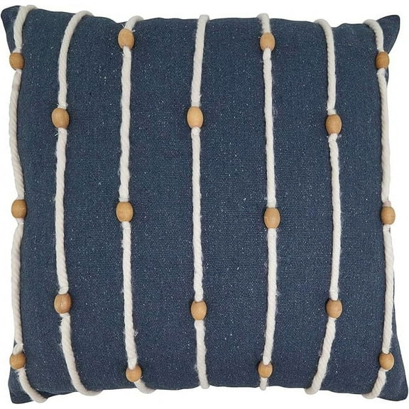 Boho Rope and Bead Pillow Cover