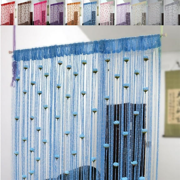 Boho Rose String Curtain - Decorative Beaded Door Curtain with Roses & Fringe Tassels - Room Divider for Home, Wedding & Coffee Shop - Window & Doorway Privacy Screen Decor