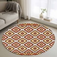 thumbnail image 1 of Boho Round Area Rug 4Ft Washable Circle Rugs for Bedroom Dining Room, Abstract Geometric Ethnic Bohemia Textured Non-Slip Carpet Floor Mats Indoor Outdoor Carpet Runner Aesthetic Home Decor, 1 of 8