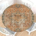 thumbnail image 1 of Boho Round Fitted Tablecloth with Elastic Edge,Water-Resistant Picnic Vintage Orange Carpet Distressed Table Cover for 45"-52" Found Tables Rust Dull Teal tapestry Table Cloth for Dinner,Outdoor,Patio, 1 of 6