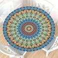 thumbnail image 1 of Boho Round Fitted Tablecloth with Elastic Edge,Water&Stain-Resistant Picnic Bohemian Table Cover for 48"-52" Found Tables Reusable Colorful Mandala Table Cloth for Dinner,Outdoor,Patio,Camping, 1 of 4
