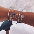 thumbnail image 1 of Boho Round Marble Charm Bracelet Set For Women Geometric Black String Rope Chain Bangle Female Bohemian Jewelry Gift, 1 of 6