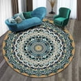 thumbnail image 1 of Boho Round Rug 16Inches Small Round Area Rug Non-Slip Round Bathroom Rug Washable Throw Rugs for Bedroom Oriental Distressed Round Kitchen Office Circle Rug Round Carpet for Living Dining Room Sofa, 1 of 2