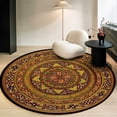 thumbnail image 1 of Boho Round Rug 24Inches Small Round Area Rug Non-Slip Round Bathroom Rug Washable Throw Rugs for Bedroom Oriental Distressed Round Kitchen Office Circle Rug Round Carpet for Living Dining Room Sofa, 1 of 2