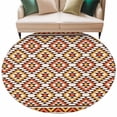 thumbnail image 1 of Boho Round Rug 6ft Washable Circle Kitchen Rugs Non Slip Abstract Geometric Ethnic Bohemia Textured Large Area Rug Indoor Floor Carpet for Bedroom Living Room Home Office Dining Room Nursery, 1 of 8