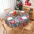thumbnail image 1 of Boho Round Tablecloth 70 Inch Boho Circle Pattern Table Cloth - Polyester Colorful Bohemian Style Seasonal Round Table Cover Washable Waterproof for Party Picnic Kitchen Dining Indoor Outdoor Décor, 1 of 8