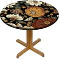 thumbnail image 1 of Boho Round Tablecloth - Fitted Elastic Table Cover for Indoor Outdoor Use, Fits 44 in Round Table, 1 of 6