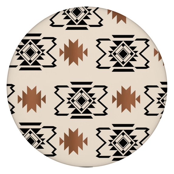 Boho Round Tablecloth Waterproof Oxford Fabric with Elastic Hem Fits 45-52” Table, Great for Kitchen Dining, Travel, Balcony, and RV Setup