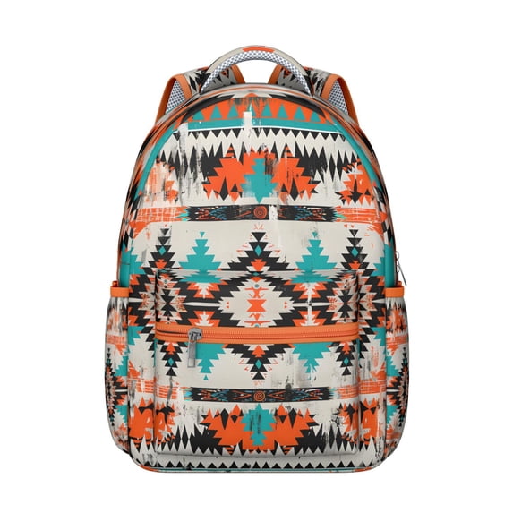 Boho Rucksack for College - Vintage Print Backpack with 17" Laptop Pocket | Heavy Duty Bookbag for Campus Essentials, Commuting & Work