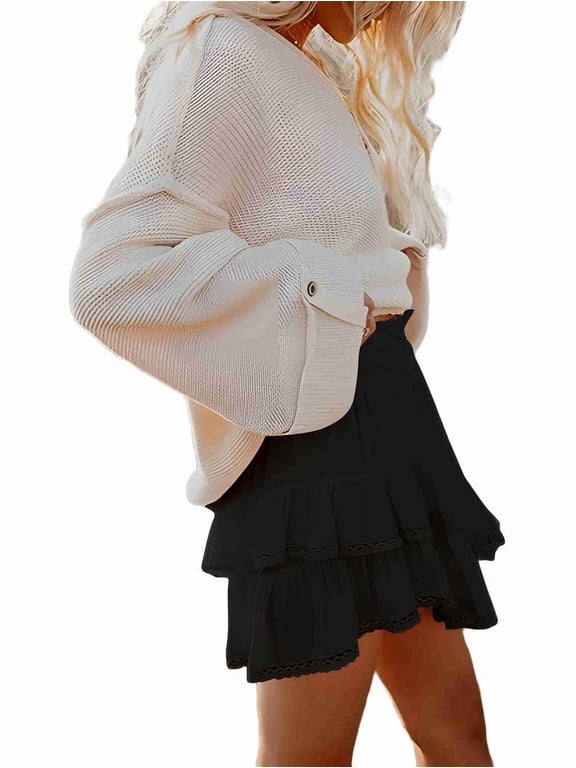 Boho Ruffle Tiered Skorts High Waist Mini Skirts
