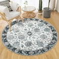 thumbnail image 1 of Boho Rug,4ft Non-Slip Washable Round Carpet,Super Soft Shaggy Area Rugs for Entryway,Bedroom,Living Room,Blue, 1 of 6