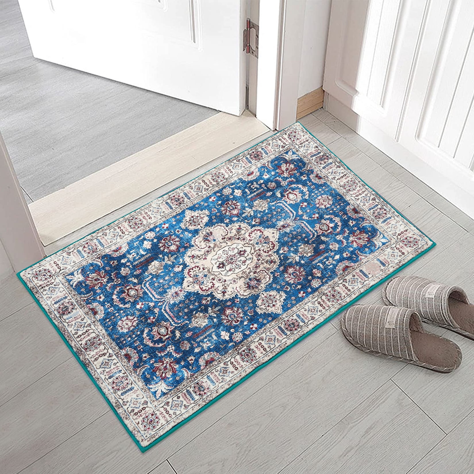 Boho Rug Washable Rugs Rug Hallway Runner Rug Non Slip Kitchen Rugs Entry Rug Bedroom Rug Floral ...
