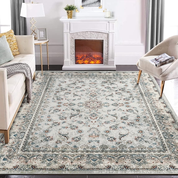 Boho Rug Washable Rugs Rug Rug Non Slip Kitchen Rugs Entry Rug Door Mat Floral Rug Bedroom Rug Vintage Oriental Area Rugs Entryway Rugs Indoor,Beige/Grey