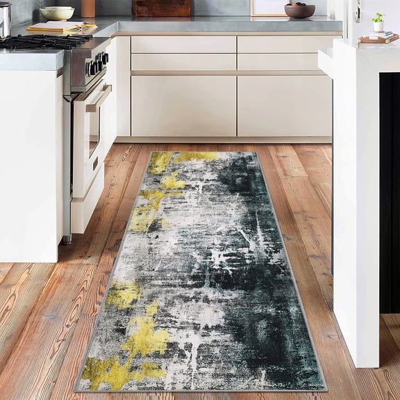 Boho Rugs Bedroom Rug, Washable Area Rug, Non-Slip Low Pile Boho Floral Carpet for Bedroom.
