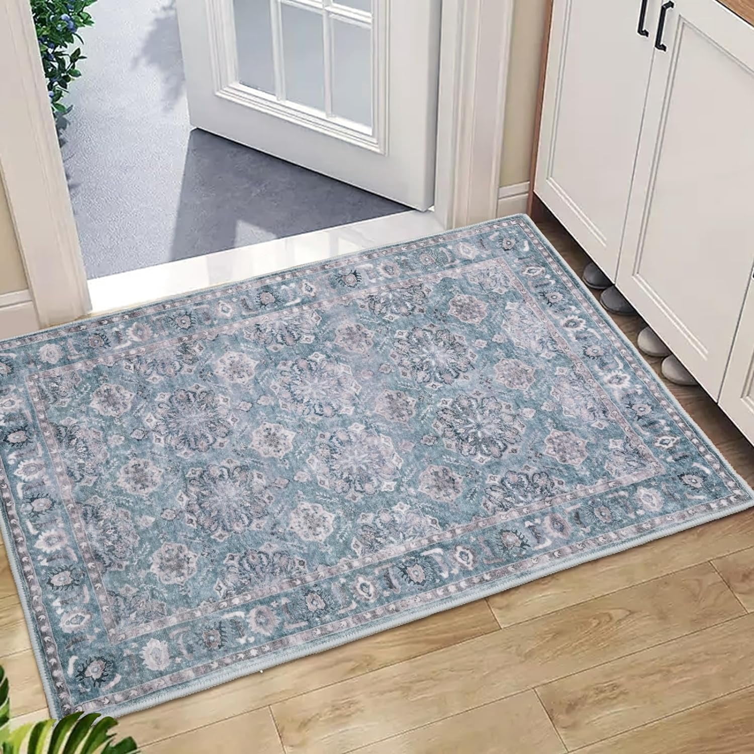 Boho Rugs for Entryway, 2x3 Rust Entryway Rug Non-Slip Washable Small Area Rug, Ultra Soft ...