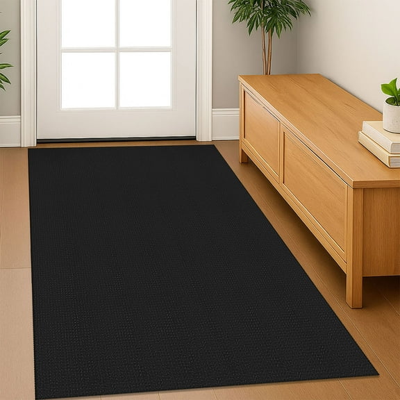 Glattice Entryway Rugs 3x5 Washable Area Rugs with Non Slip Rubber Backing Cotton Kitchen Rugs Indoor Door Mat for Entrance Foyer Living Room Bedroom, Black/Grey